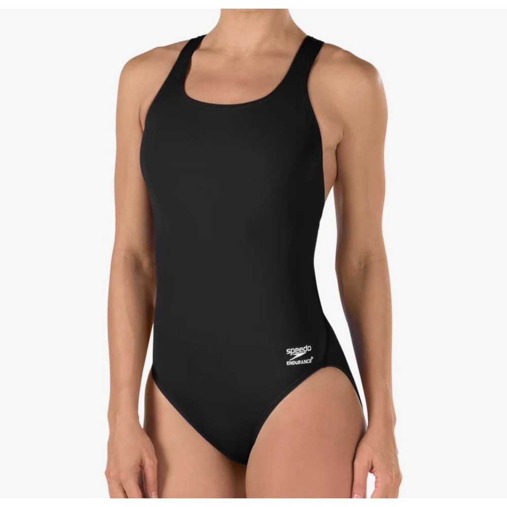 Speedo Endurance+ One Piece Swimsuit Womens 8/34 Team Black NEW